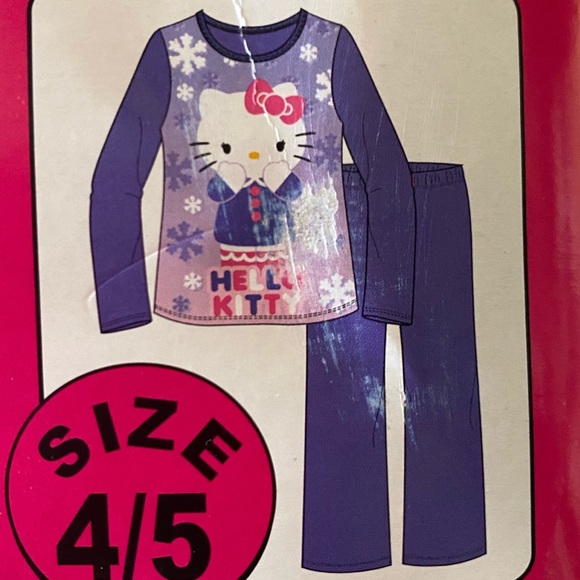 Hello Kitty Girls 2Pc Flannel Pajama Set Pants Top - Picture 6 of 14
